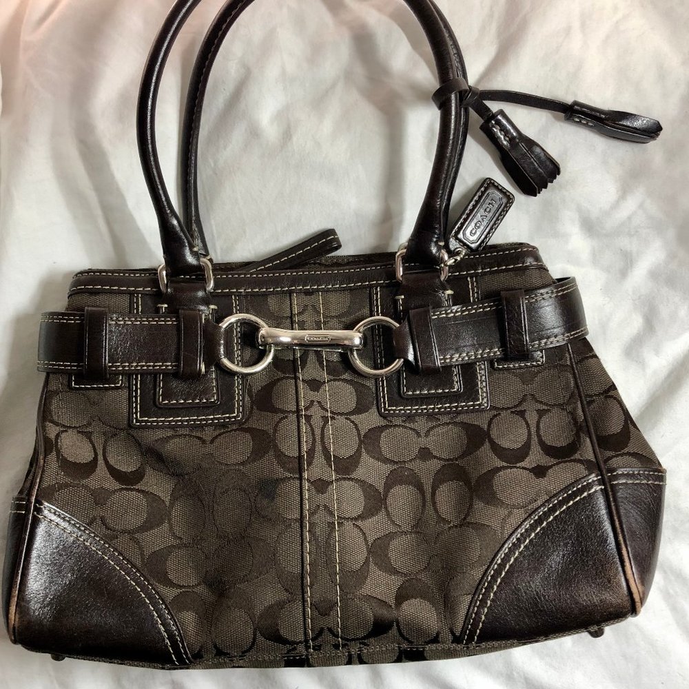 Coach Classic Hampton Satchel Dark Brown